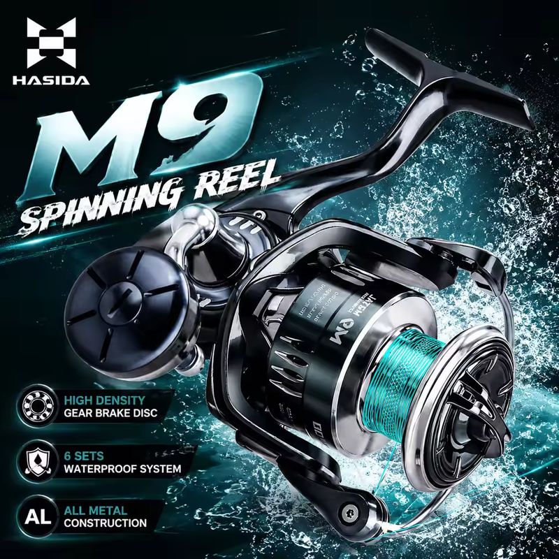 Fishing Boat Steering Wheel - بكرة صيد HASIDA M9 معدنية بالكامل