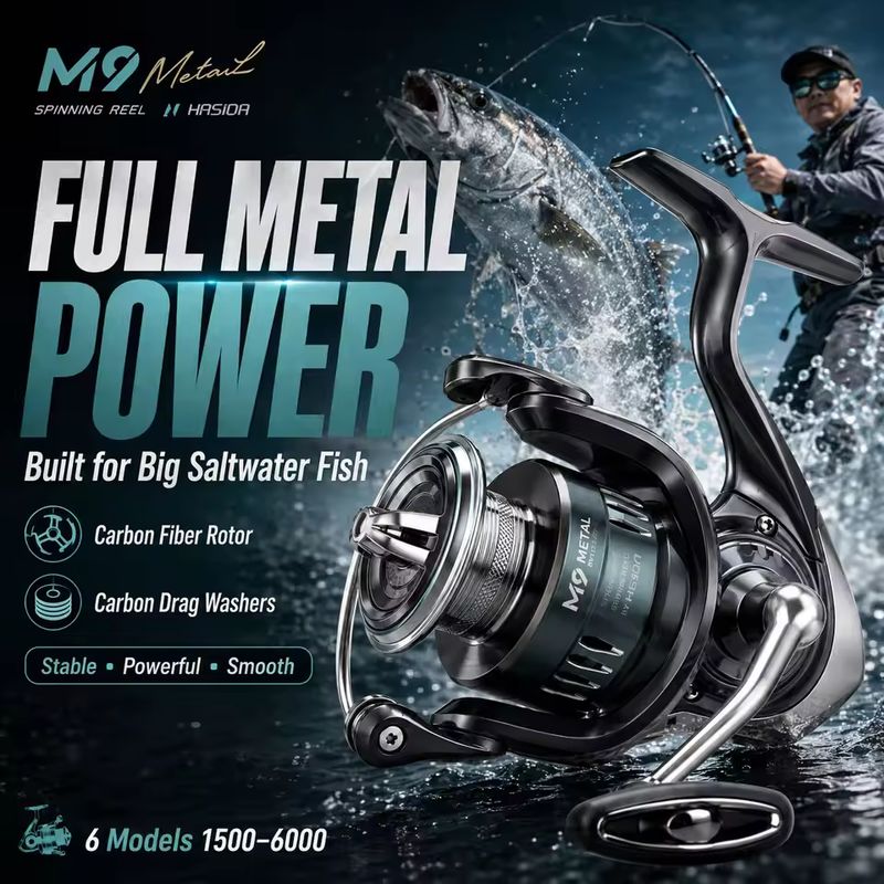 بكرة صيد HASIDA M9 معدنية بالك - مراجعة Fishing Boat Steering Wheel وسعره