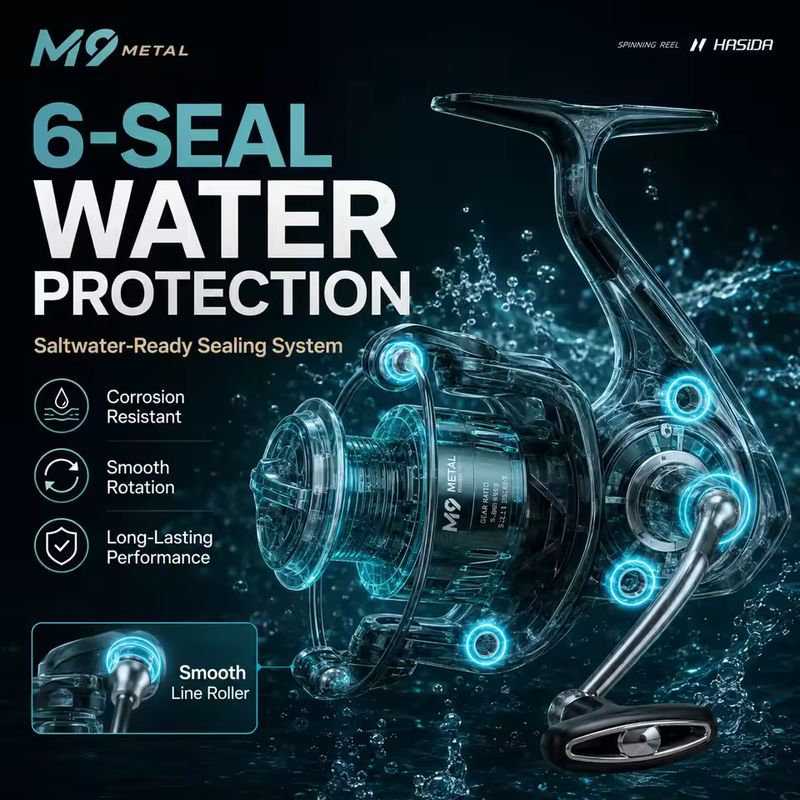 بكرة صيد HASIDA M9 معدنية بالك - مراجعة Fishing Boat Steering Wheel وسعره